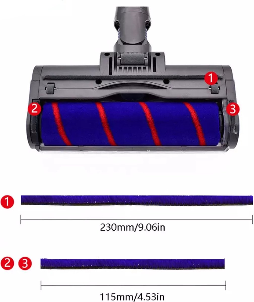 Vilt Strips Geschikt Voor Dyson V7 V8 V10 V11 - Set van 3 Pluche Strips