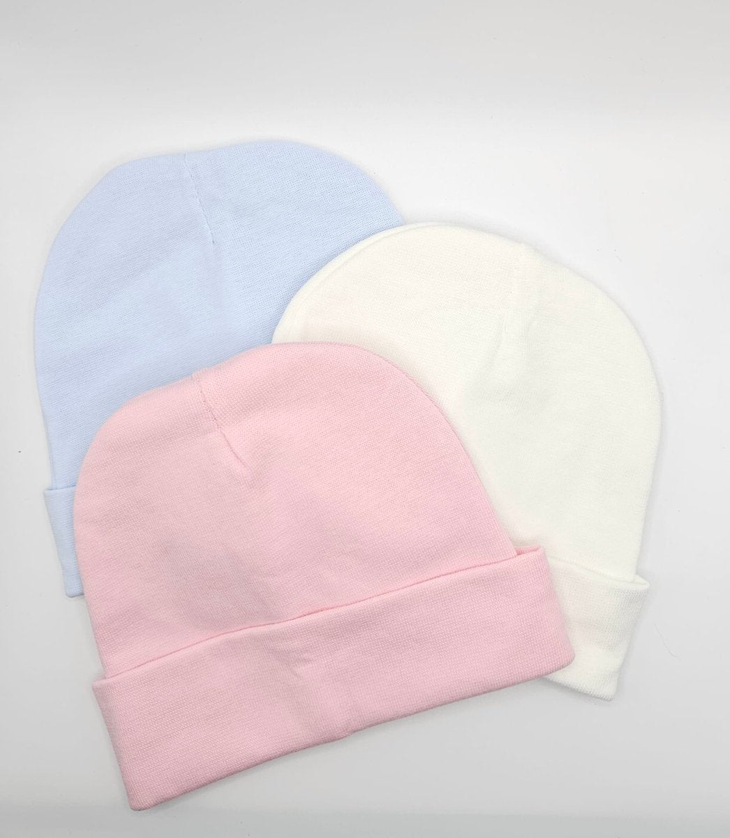 Babymutsje newborn roze baby beanie