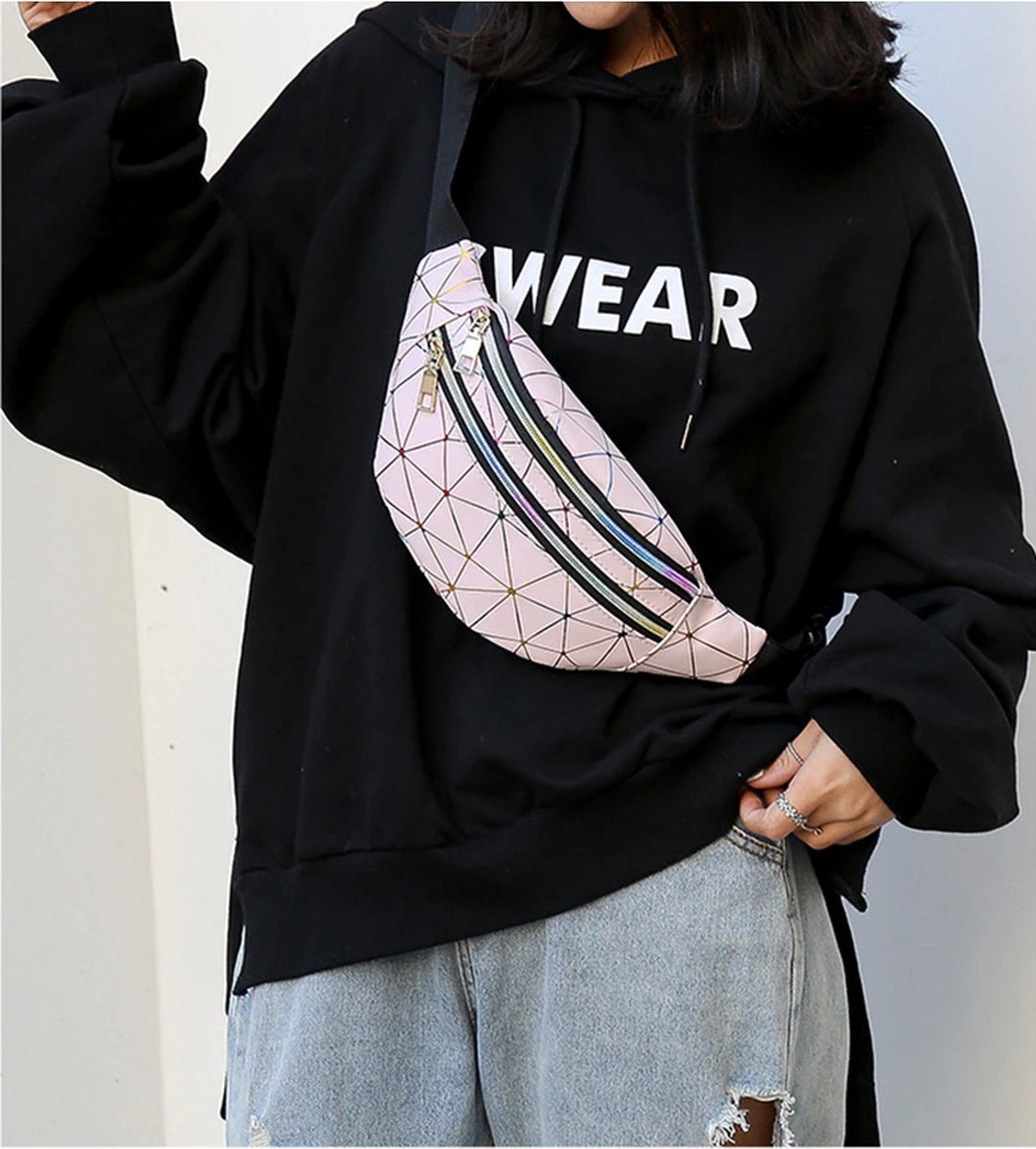 Festival Heuptas /Fanny pack Glow In The Dark - Roze