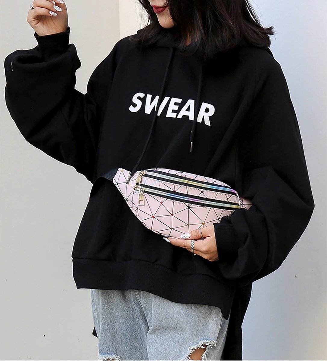 Festival Heuptas /Fanny pack Glow In The Dark - Roze