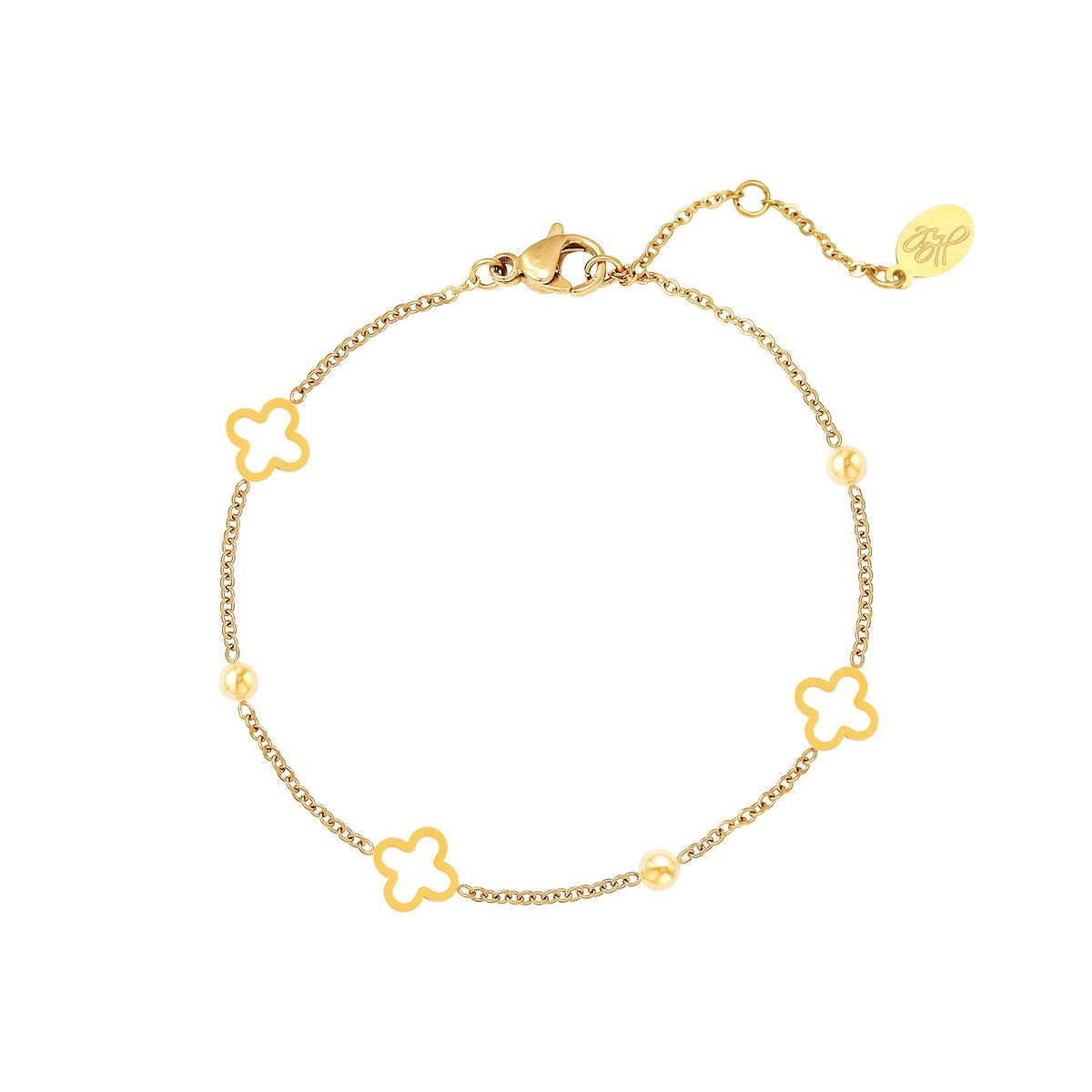 Armband open klavers goudkleurig