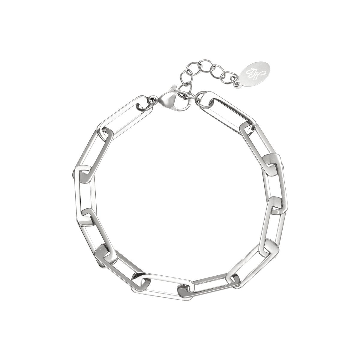 Armband Rechthoekige Schakels Zilver