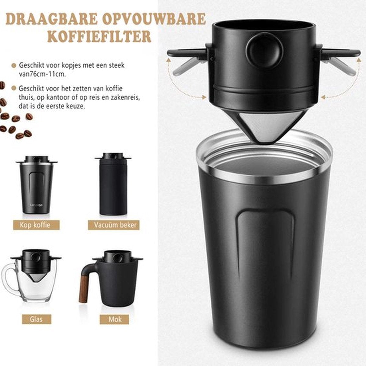 Koffiefilterhouder Set van 2 RVS