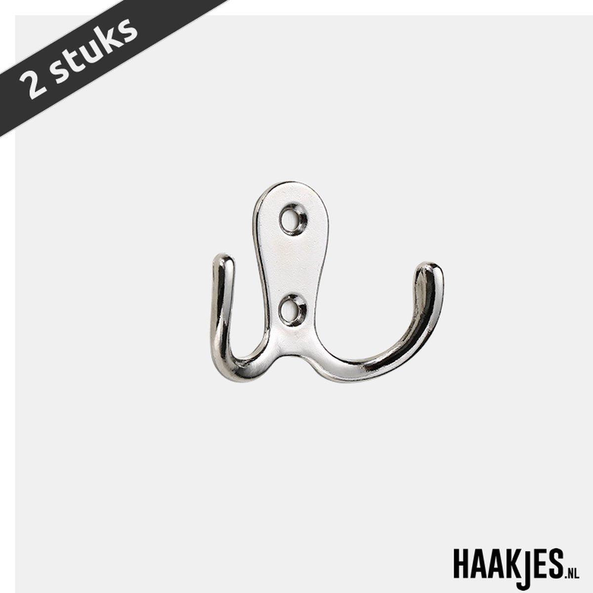 Dubbele haak zilver 2 stuks