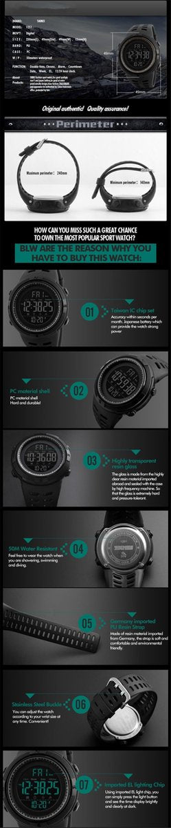 SKMEI Heren horloge 40 mm Zwart