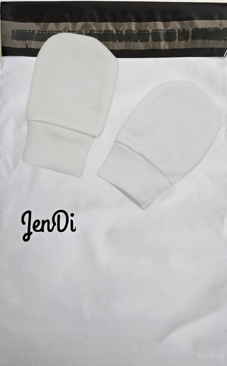 Baby krabwantjes baby handschoentjes wit 0-2 maanden