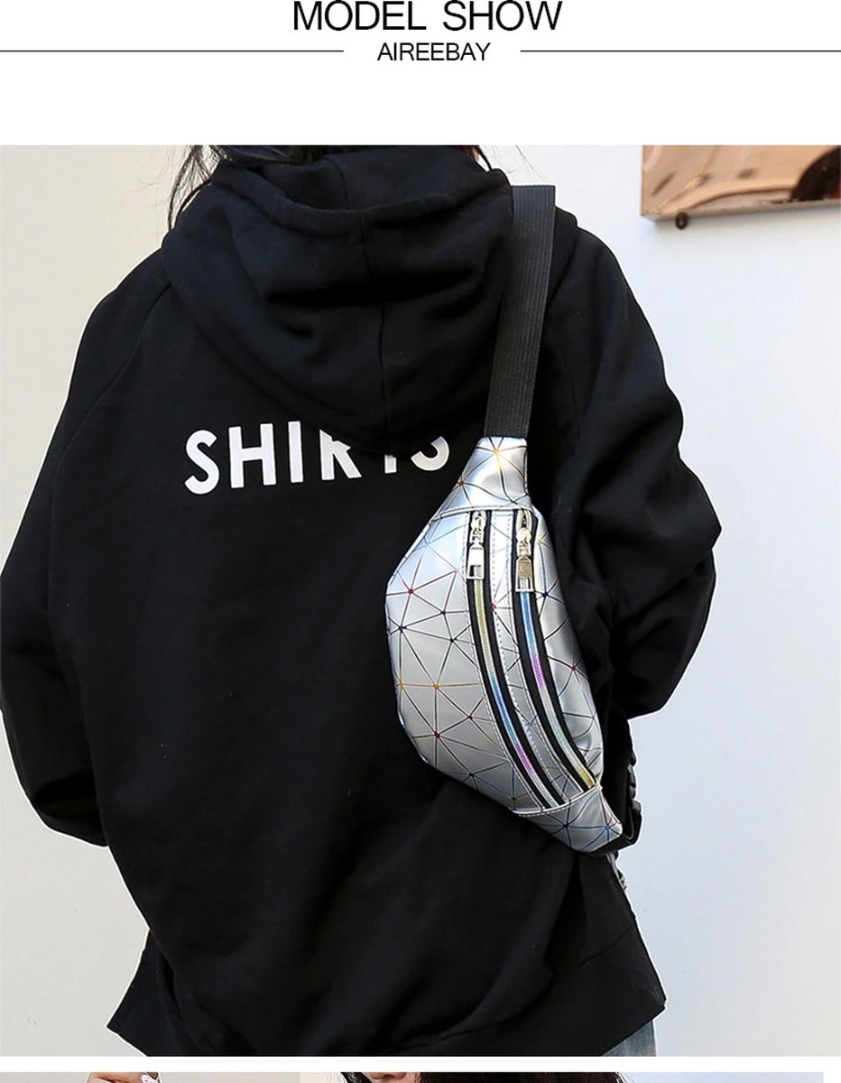Festival Heuptas/Fanny pack Glow In The Dark - Zilver