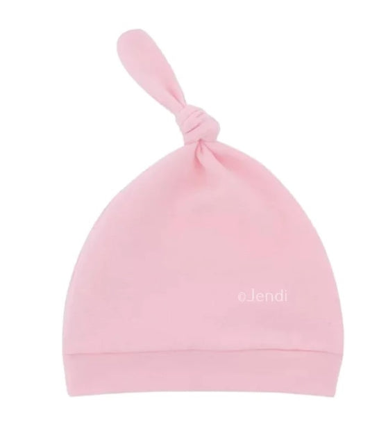 Newborn baby mutsje met punt beanie roze