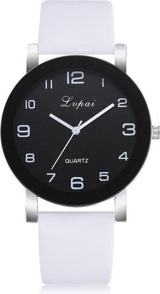 Horloge Quartz wit PU Lederen Band | By Jendi
