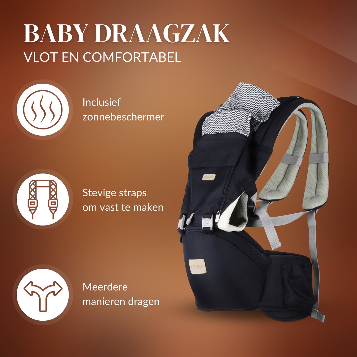 Retour product Baby Draagzak - Draagzakken - Drager - Ergonomisch - Wrap - Sling - Pasgeborene - 6 Posities
