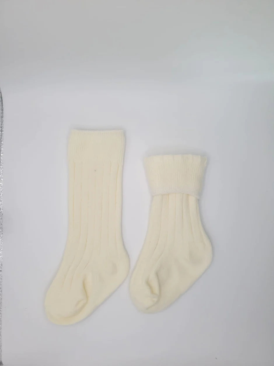 Baby kniekousen creme/gebroken wit 0/12 maanden
