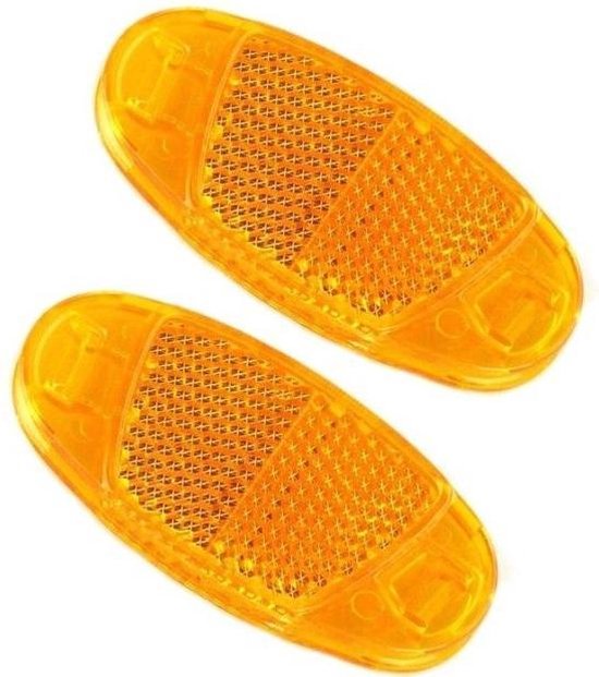 Fietsreflector voor aan de spaak 2 stuks oranje