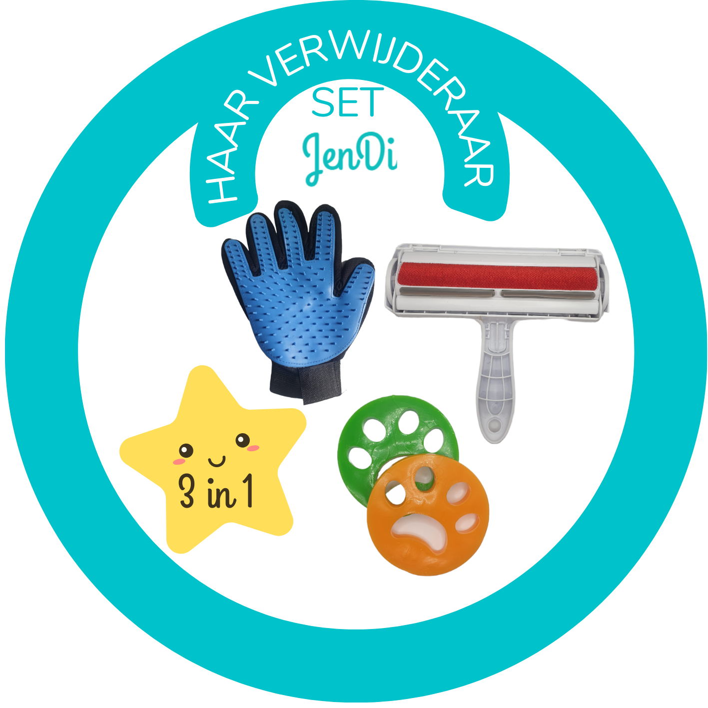 Jendi 3-in-1 Anti Dierhaar en pluizen set