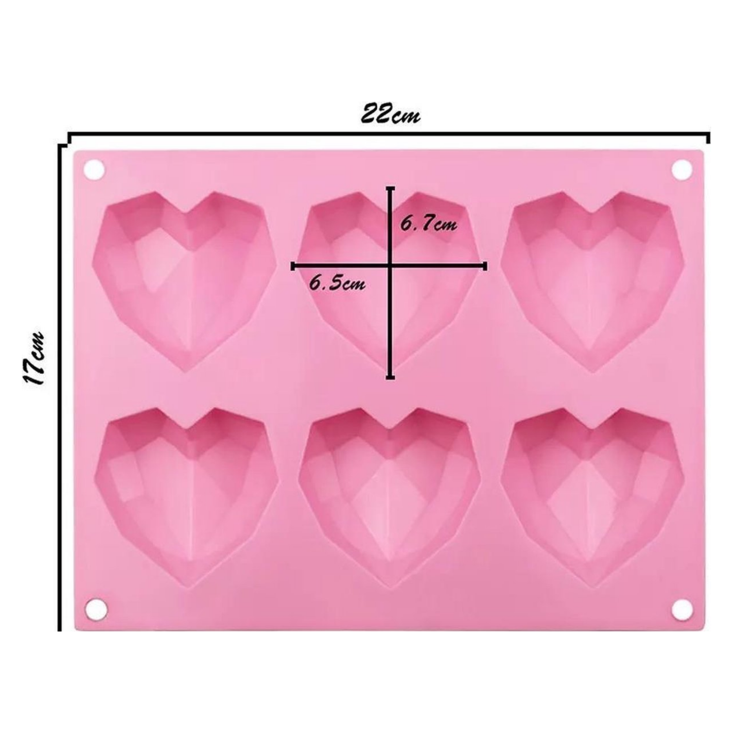 Siliconen bakvorm harten roze (6)