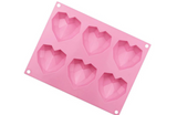Siliconen bakvorm harten roze (6)