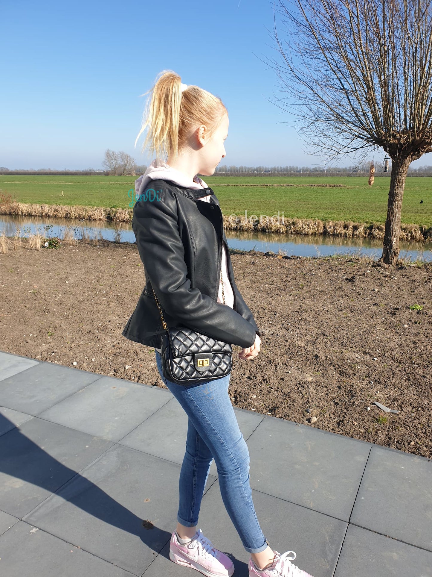 PU leren tas gestikt - kleine Schoudertas - crossbody tas Zwart - Festival - Mini - Summer - Zomer - Klein
