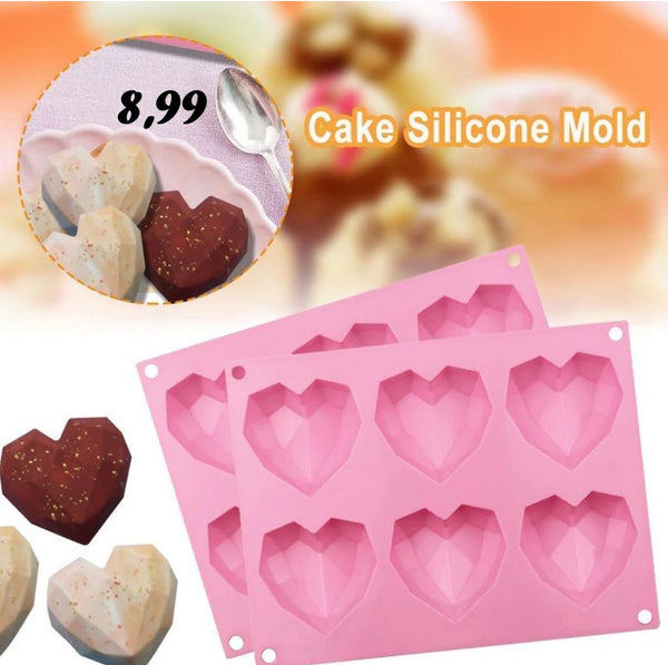 koopplaza.nl Siliconen mal harten - siliconen 3d hart Bakvorm -tiktok bakvorm -geo hart -geo heart - chocolade -diamant -cake -bakvorm hart - siliconen hart zeep -Bonbons - Mold - Bakvormen - Koken - Chefkok - Bakken - Keukenaccessoires - Cadeau - Gift