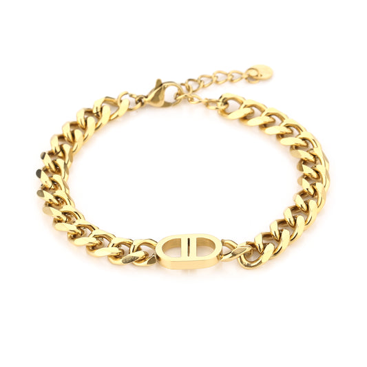 The Good Life Stainless Steel Yehwang Dames Armband - 16cm goudkleurig