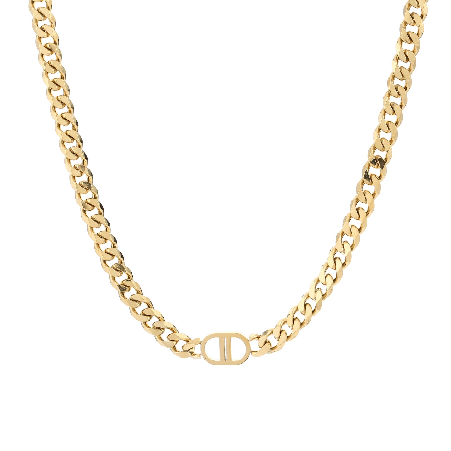 The Good Life Stainless Steel Dames DD Ketting - 37cm goudkleurig