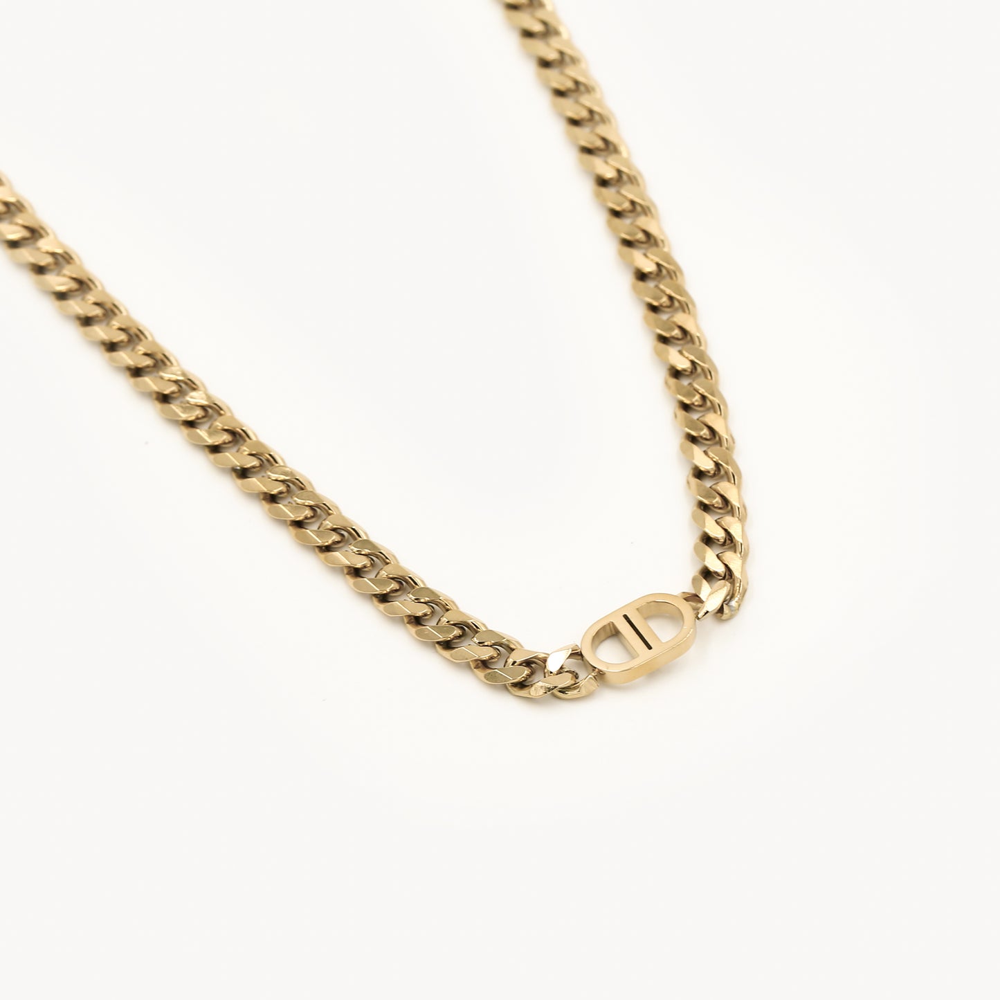The Good Life Stainless Steel Dames DD Ketting - 37cm goudkleurig