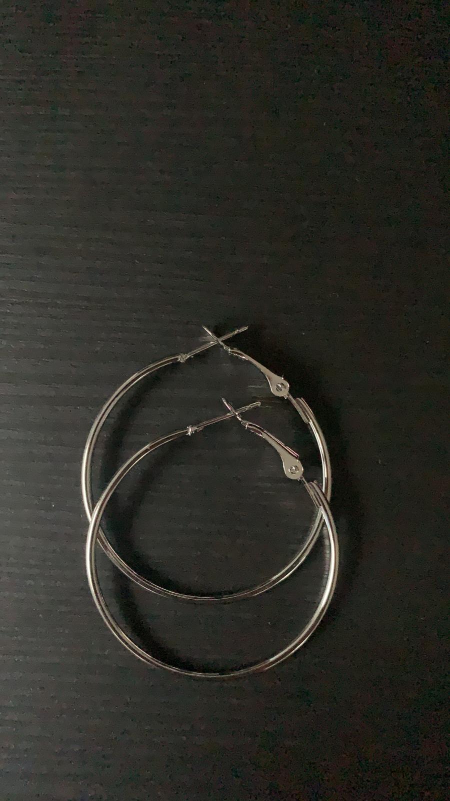 Grote ronde ringen oorbellen zilverkleurig