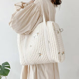 Luiertas mombag/schoudertas groot olijf beige