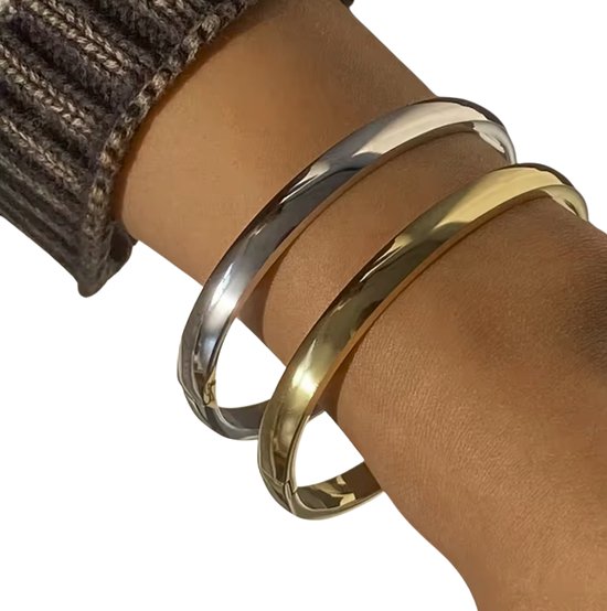 Jendi goud en zilverkleurige slaven armbanden