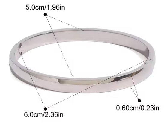 Jendi zilverkleurige slavenarmband lucardi afmetingen