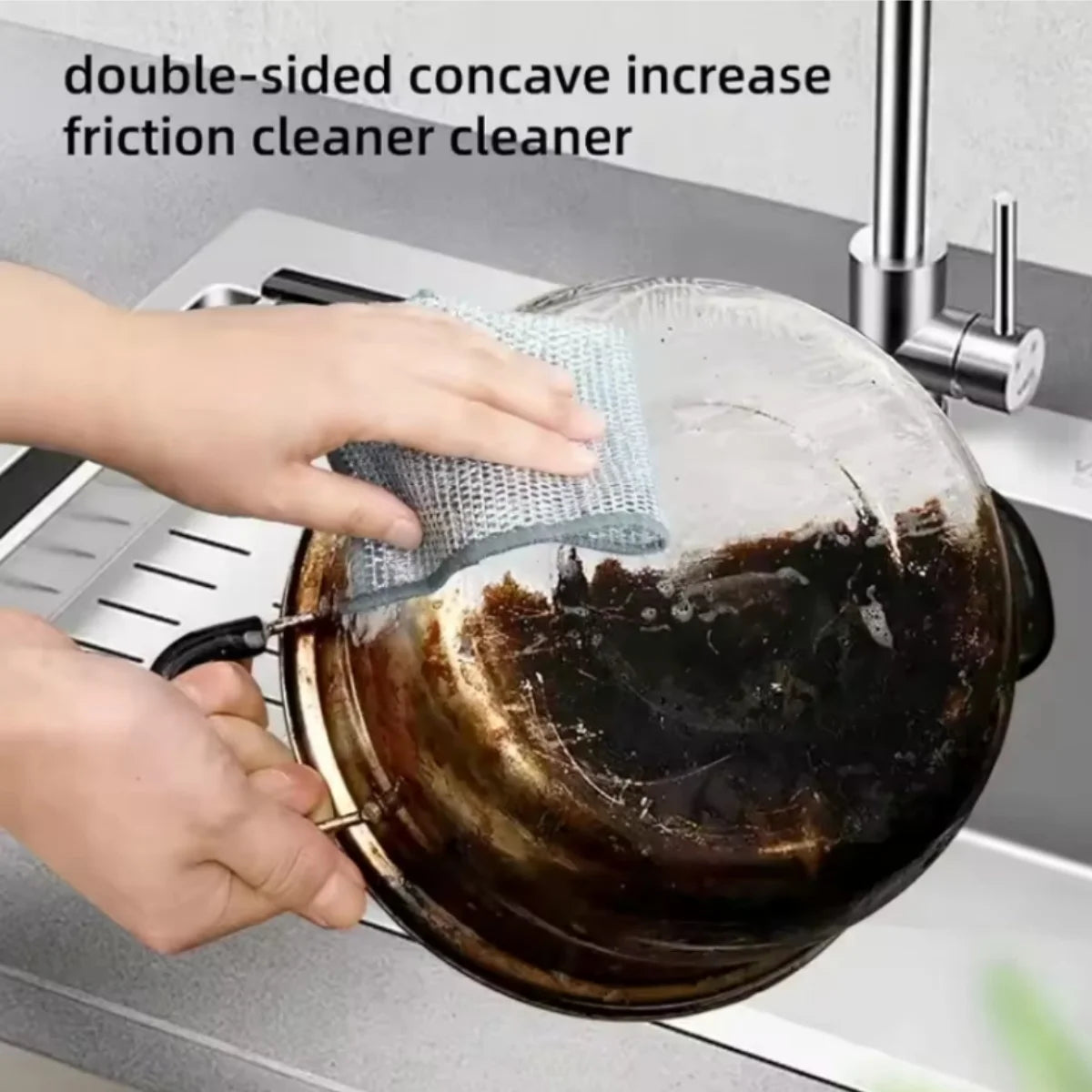 1-50PCS Magic Dishcloth Silver Wire Cleaning Kitchen Cloth Thickened Microfiber Wash Towel Built-in Sponge Steel Wire Ball Rag